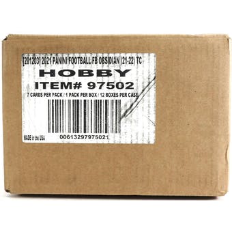 2021 Panini Obsidian Football Hobby Box Case | 12 Boxes