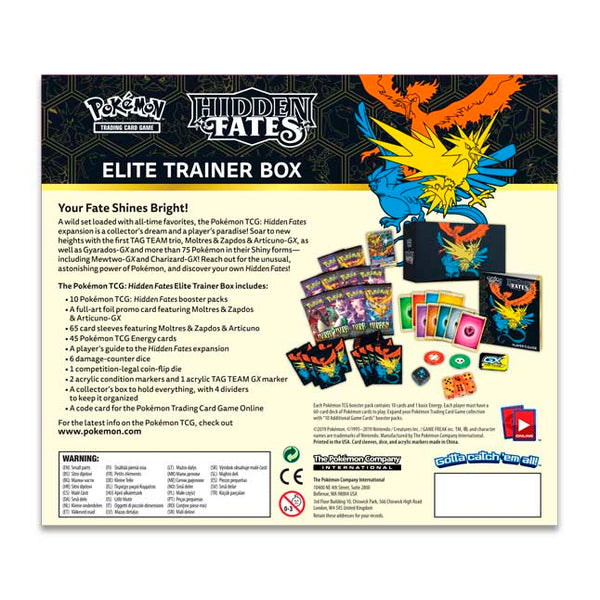 Pokemon Hidden Fates deals Elite Trainer Box