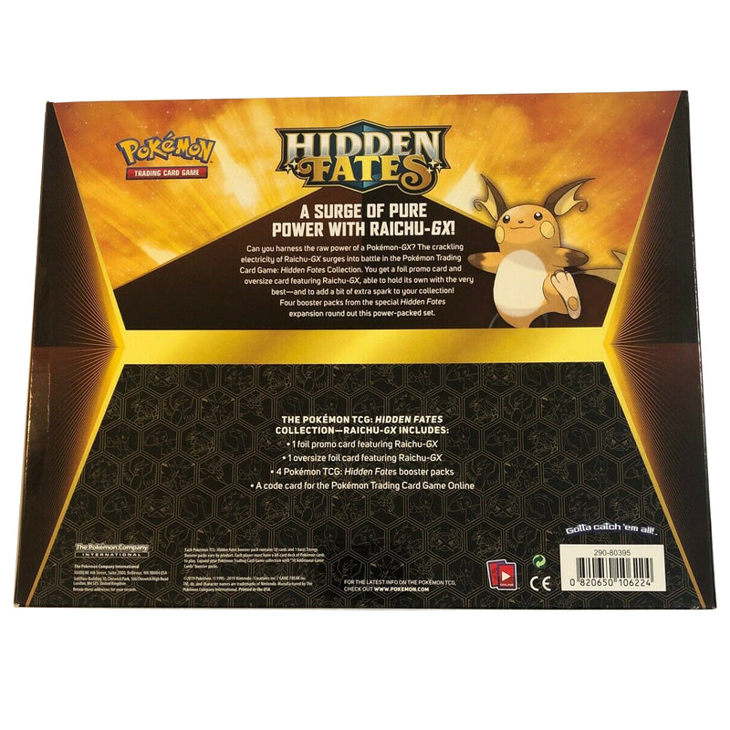 Pokémon Sun & Moon Hidden Fates Assorted Gx Box- Raichu + HIT KIT